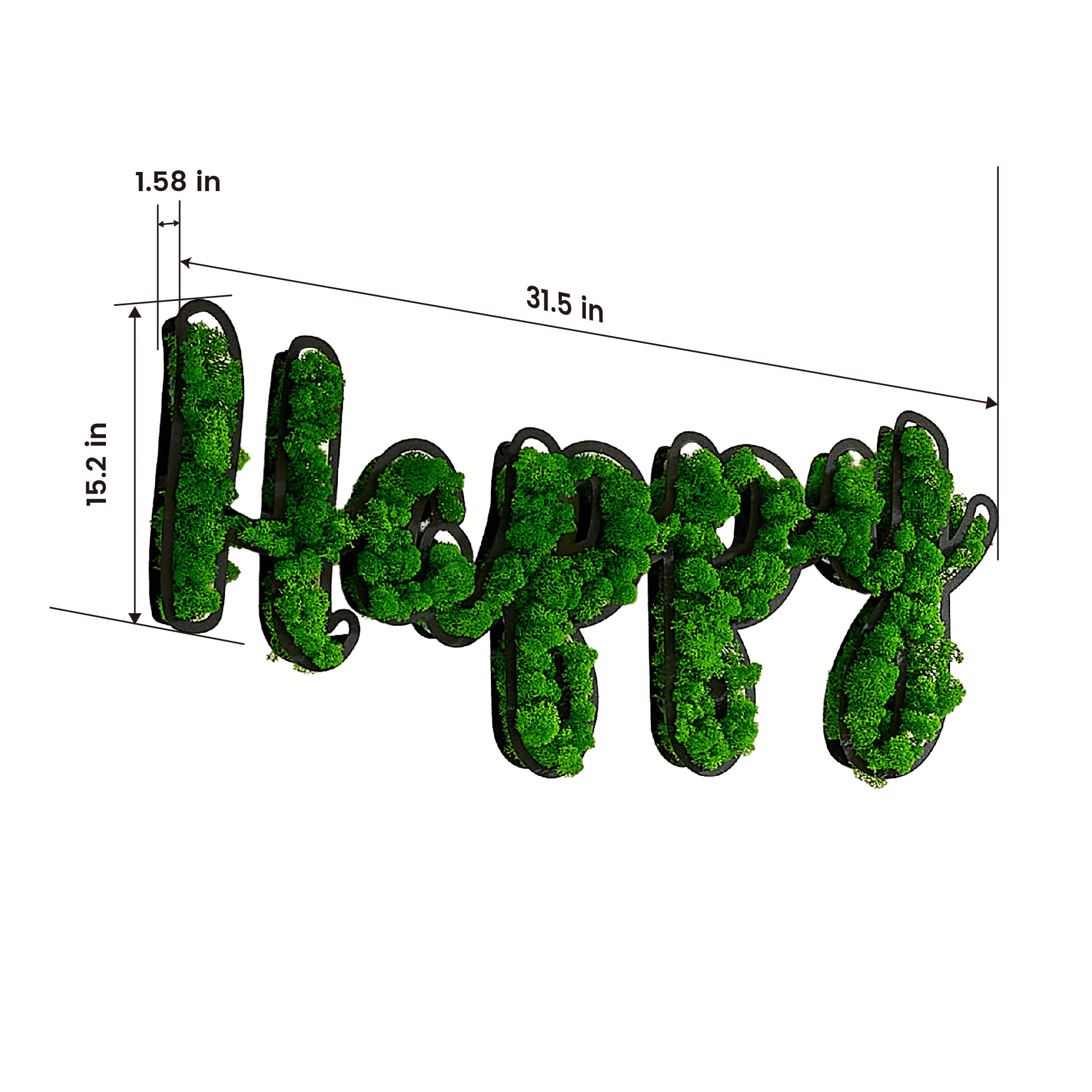 HAPPY Letter Art Moss Wall Decorations